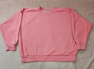 Gap Sweats Women's L Tall Pink Long Sleeve Raglan Crew Neck Sweatshirt